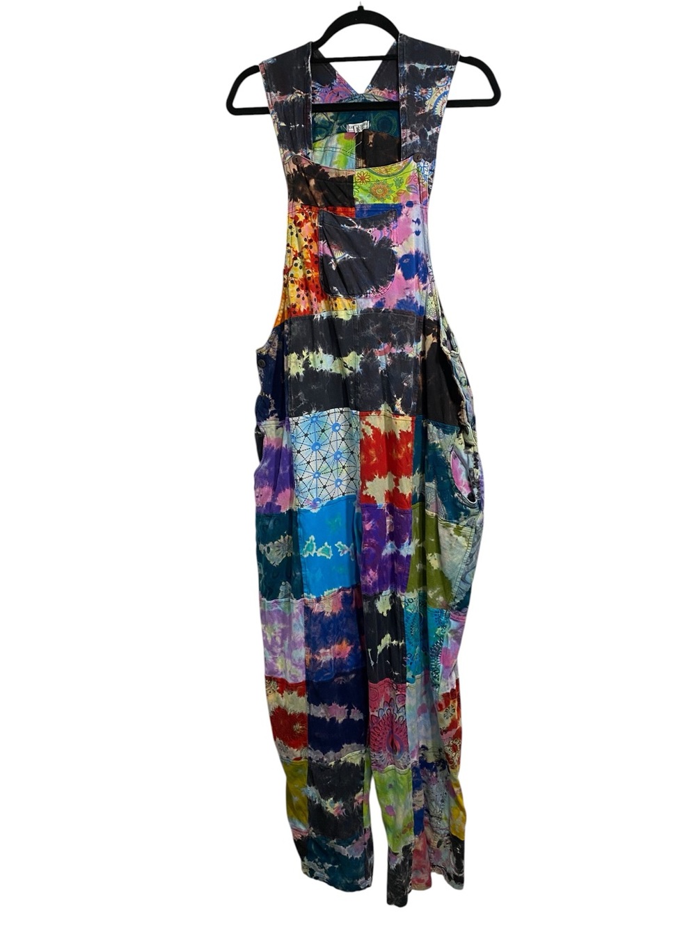 Earthbound Tie Dye Patchwork Bib Overalls